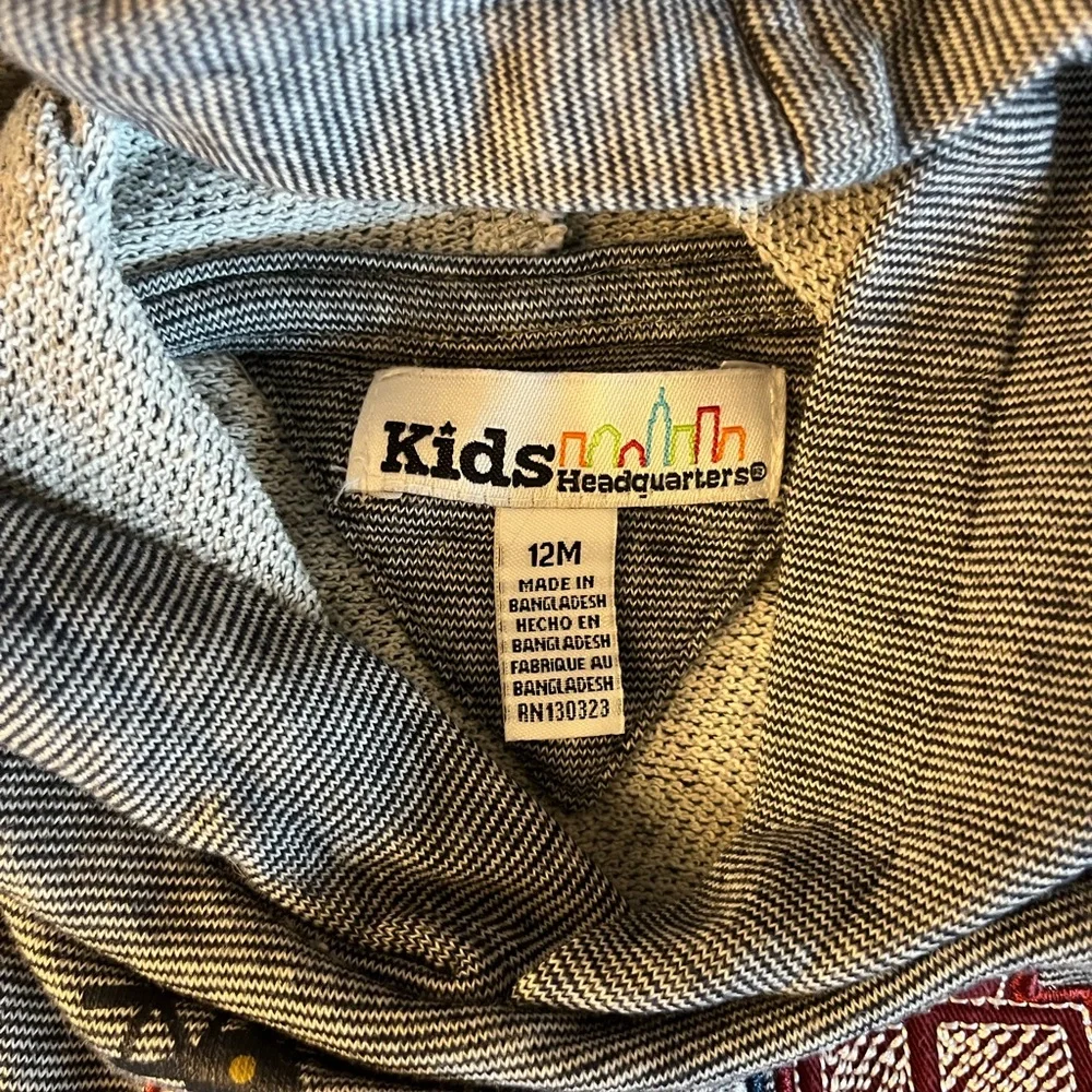 Kids Grey Hoodie with Fire Truck Design‎